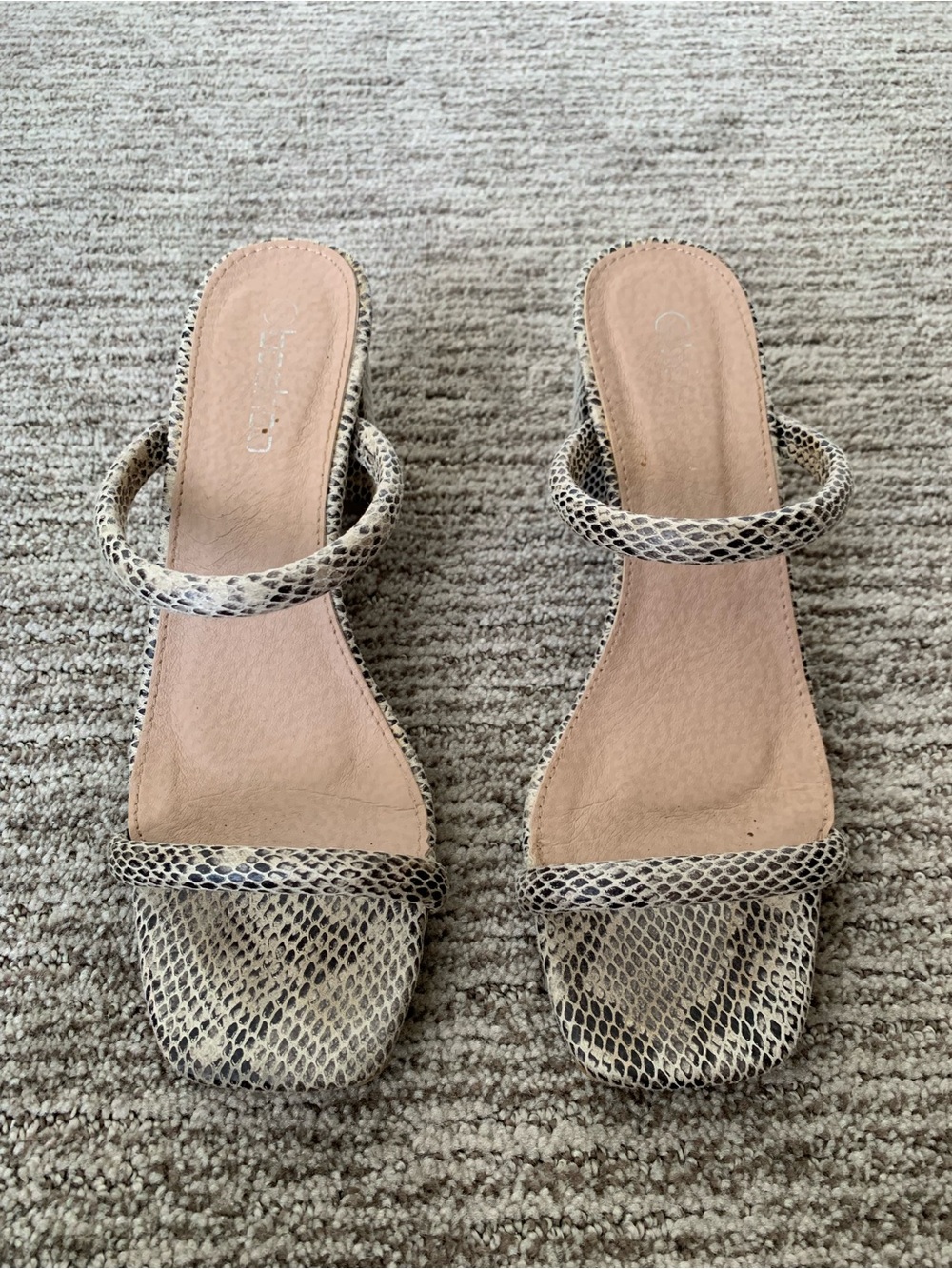 Women’s Snake-Print Slide Sandals